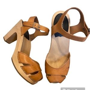 Swedish Hasbeens Suzanne High Heels Natural Sz 36